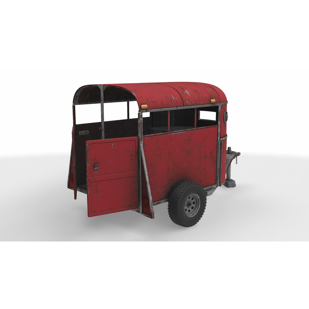Livestock Trailer 3D Model – PBR Game-Ready Asset, FBX - View 4