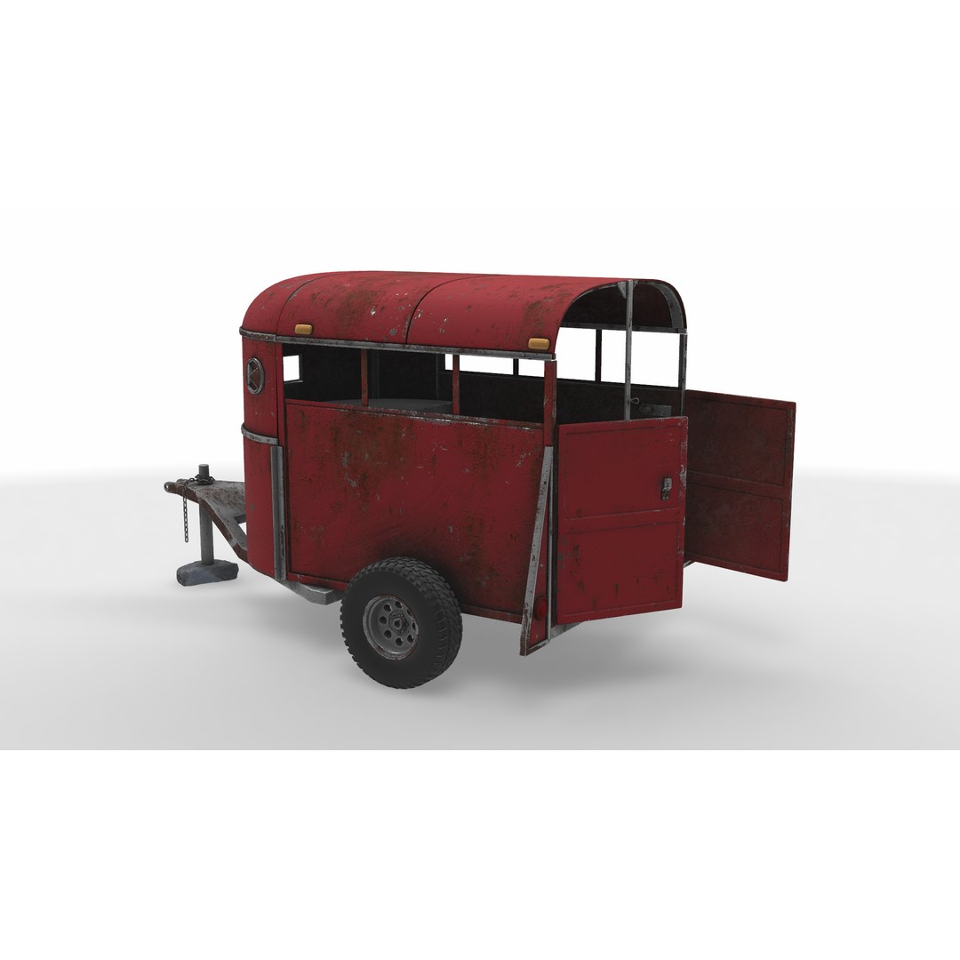 Livestock Trailer 3D Model – PBR Game-Ready Asset, FBX - View 5