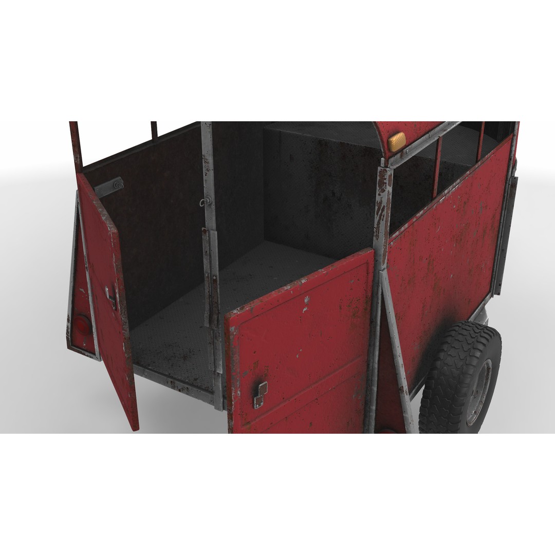 Livestock Trailer 3D Model – PBR Game-Ready Asset, FBX - View 6