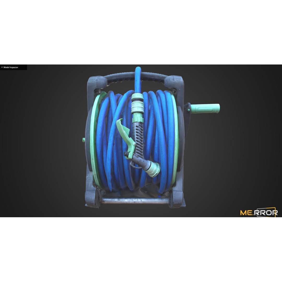 Hose Reel 3D Model – High Poly Scanned Asset, FBX, OBJ, Blender - View 3
