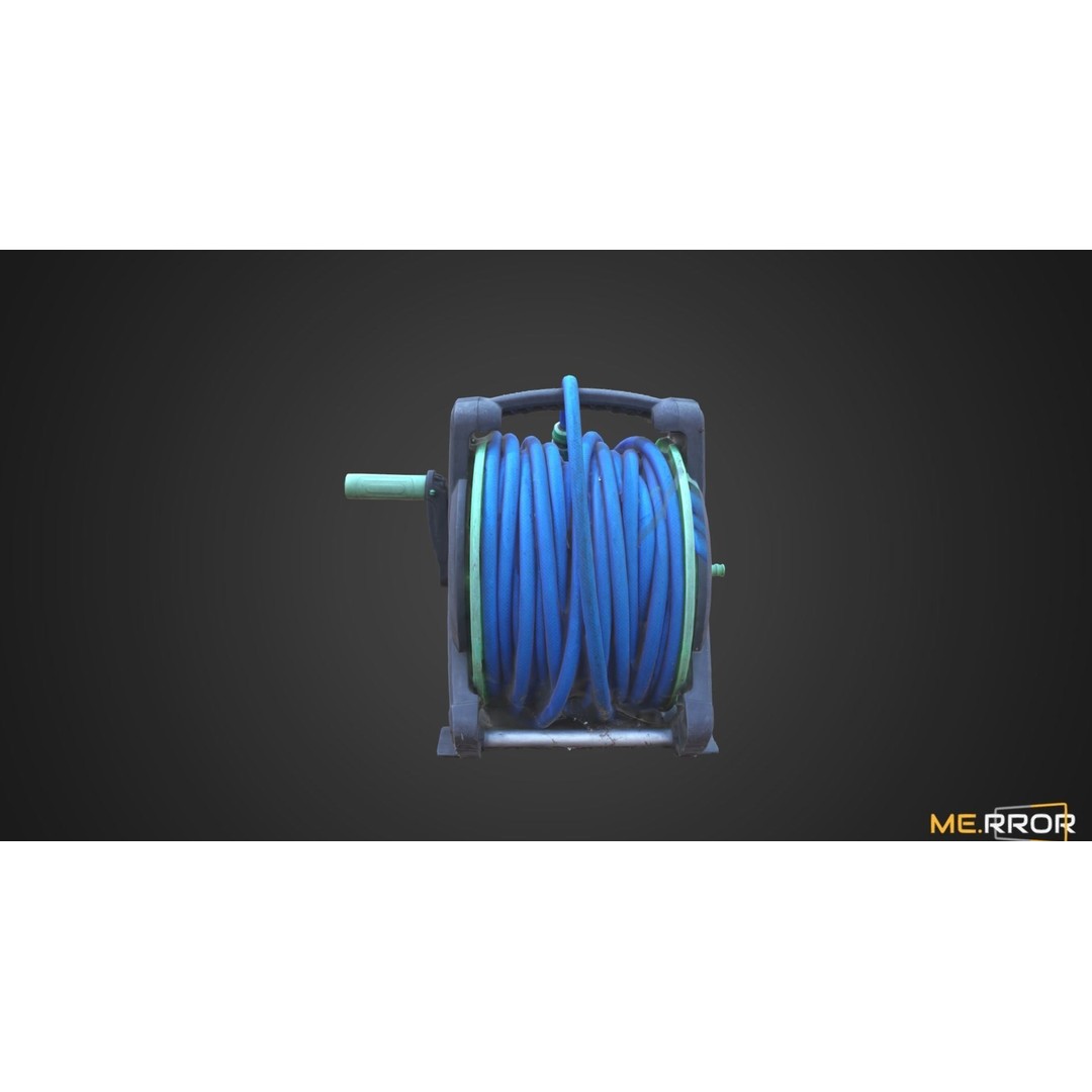 Hose Reel 3D Model – High Poly Scanned Asset, FBX, OBJ, Blender - View 4