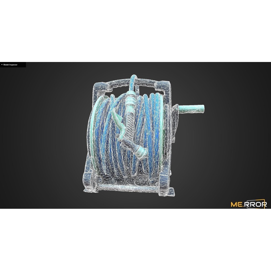 Hose Reel 3D Model – High Poly Scanned Asset, FBX, OBJ, Blender - View 6