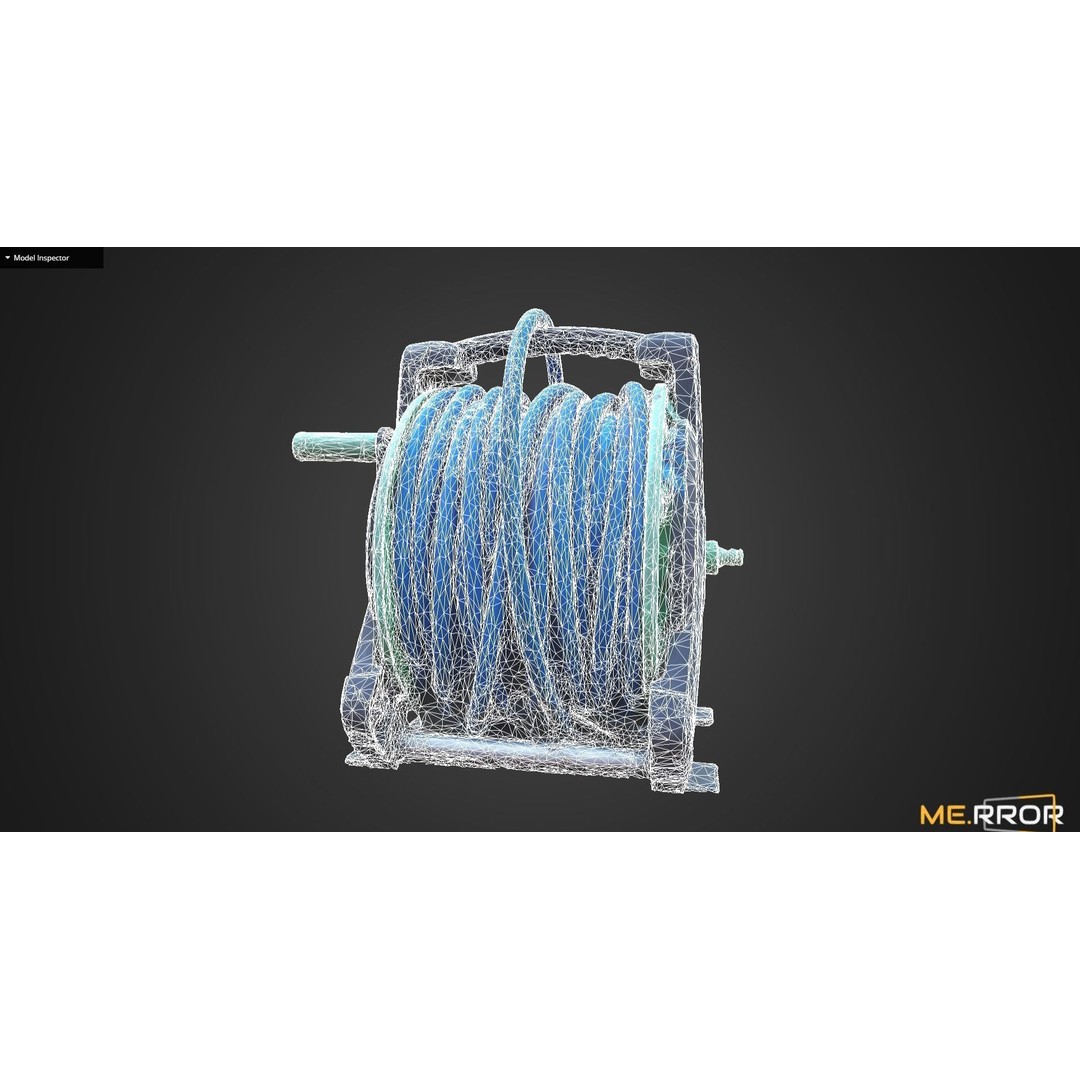 Hose Reel 3D Model – High Poly Scanned Asset, FBX, OBJ, Blender - View 8