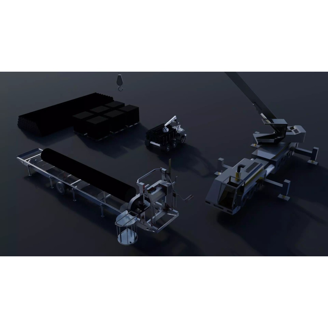 Log Loader Truck 3D Model – High Detail Timber Transport Vehicle Set - View 10