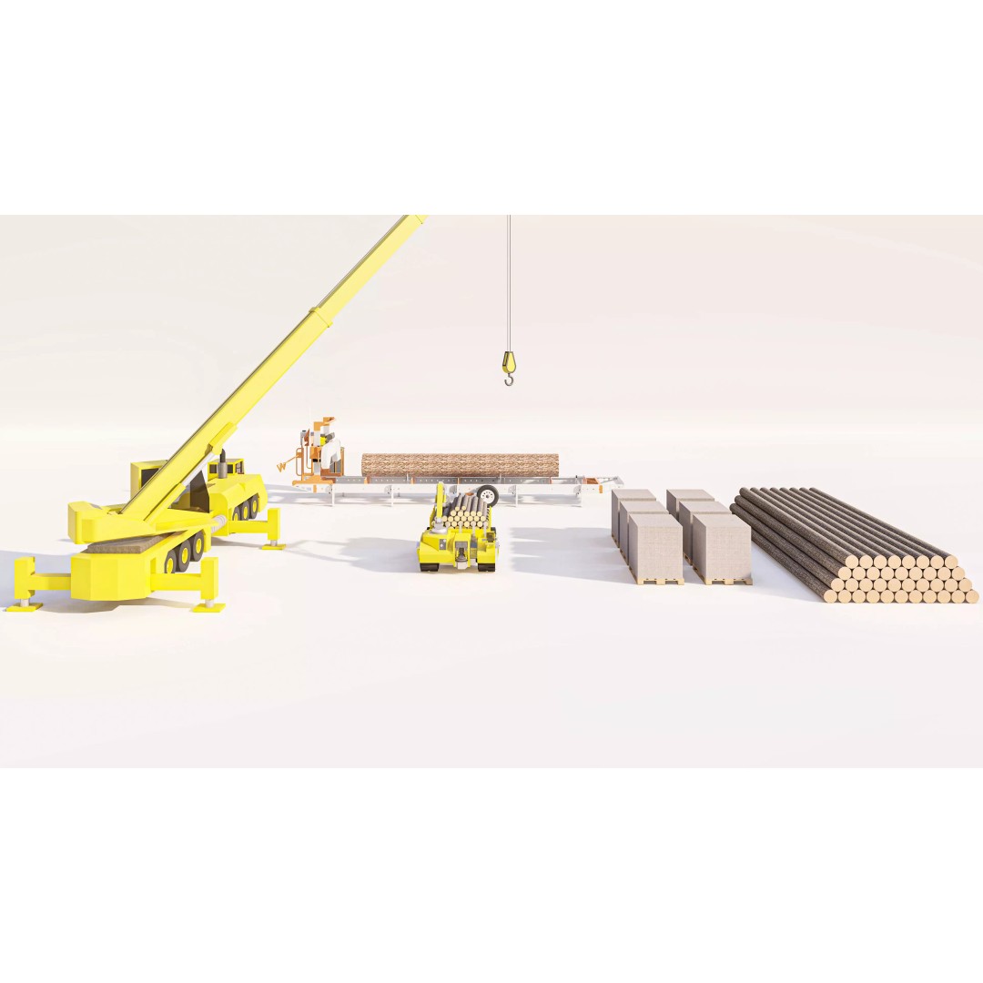 Log Loader Truck 3D Model – High Detail Timber Transport Vehicle Set - View 5