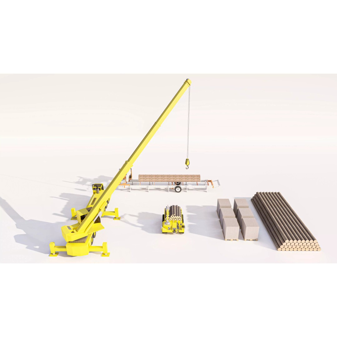 Log Loader Truck 3D Model – High Detail Timber Transport Vehicle Set - View 6