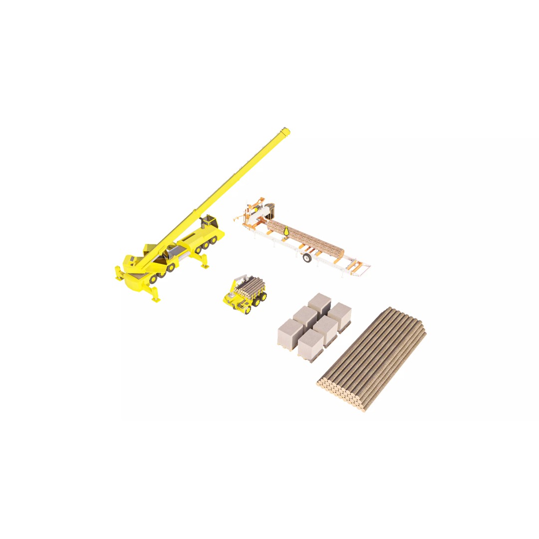 Log Loader Truck 3D Model – High Detail Timber Transport Vehicle Set - View 8