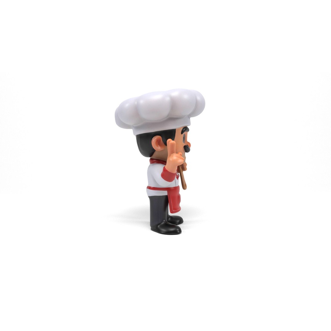 Chef 3D Model – Low Poly Cartoon Character, FBX, OBJ, Blender - View 7