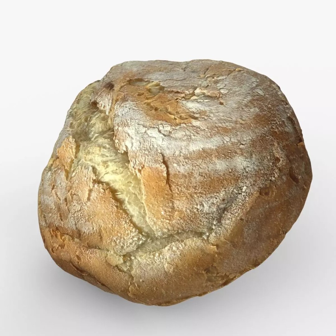 Photorealistic Bread 3D Model – Low Poly Game Asset, FBX & Blender - View 2