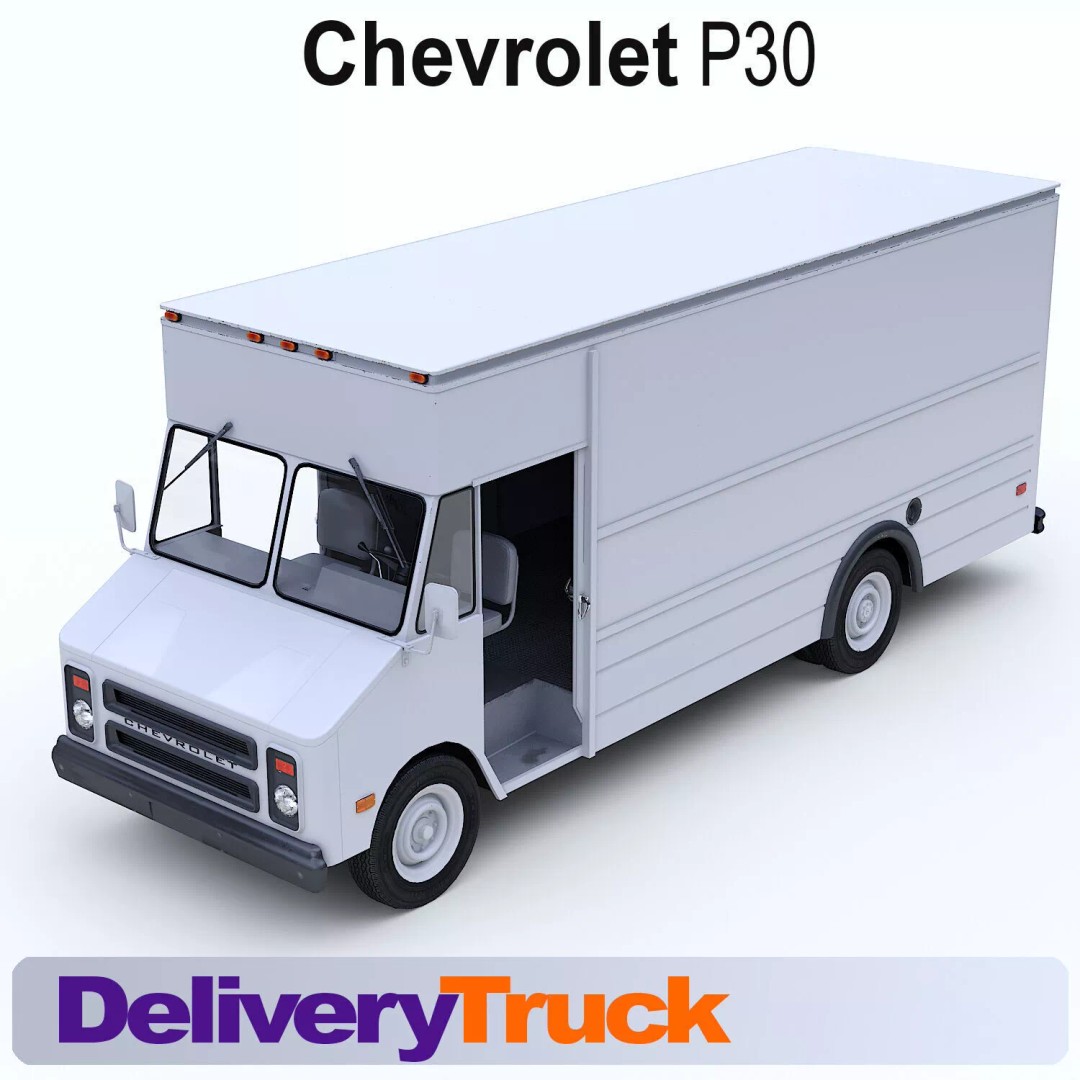 Chevrolet P30 Step Van 3D Model – Low Poly Game Asset, FBX, OBJ - View 2