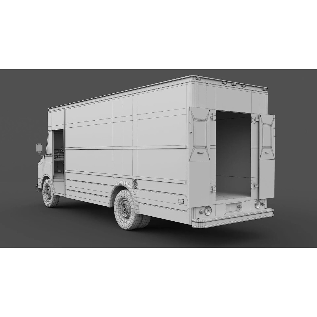 Chevrolet P30 Step Van 3D Model – Low Poly Game Asset, FBX, OBJ - View 21