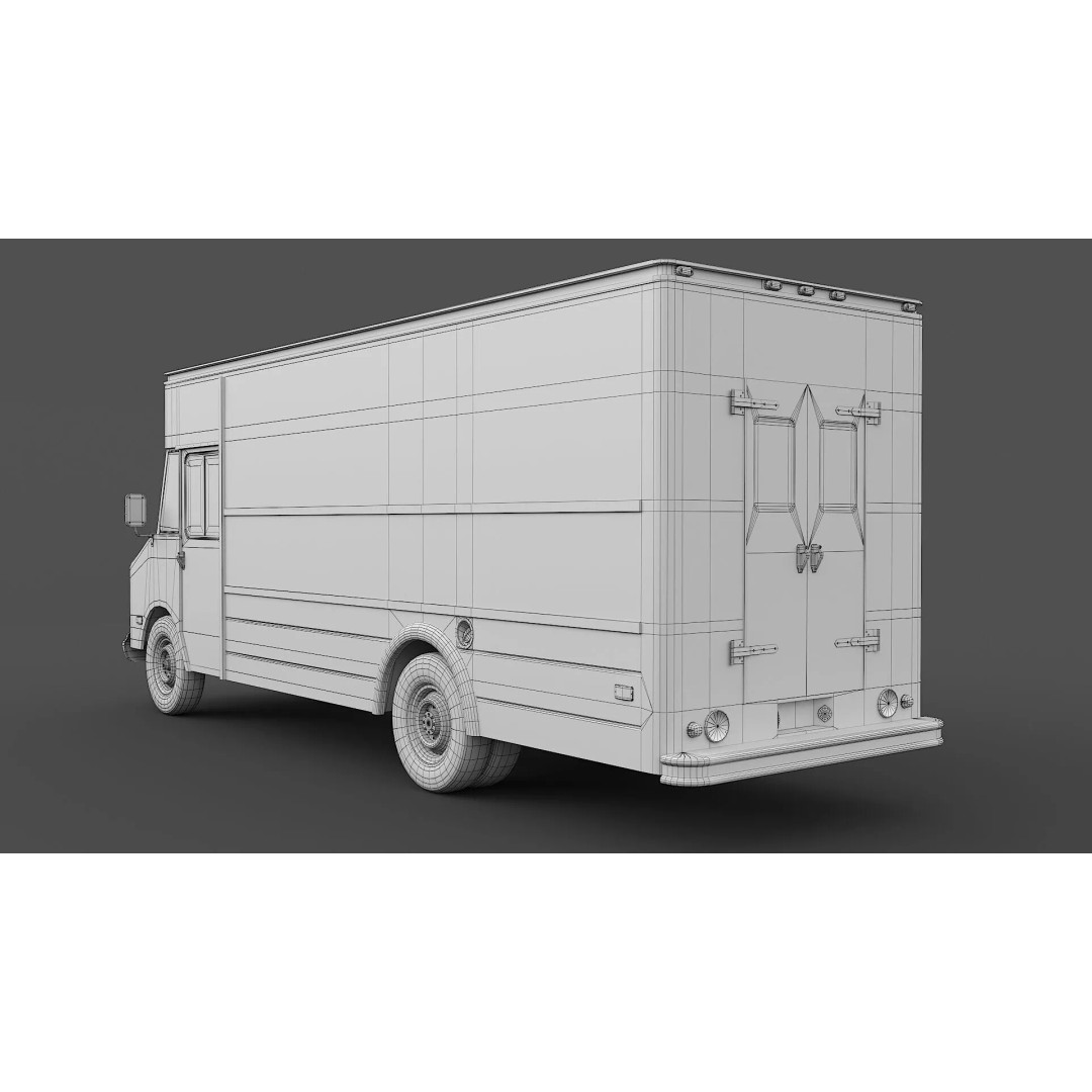 Chevrolet P30 Step Van 3D Model – Low Poly Game Asset, FBX, OBJ - View 22