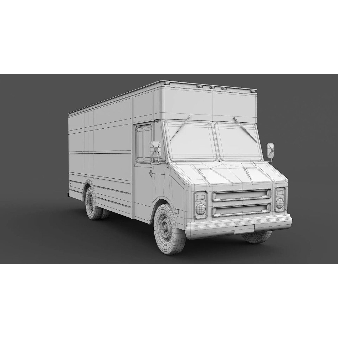 Chevrolet P30 Step Van 3D Model – Low Poly Game Asset, FBX, OBJ - View 24