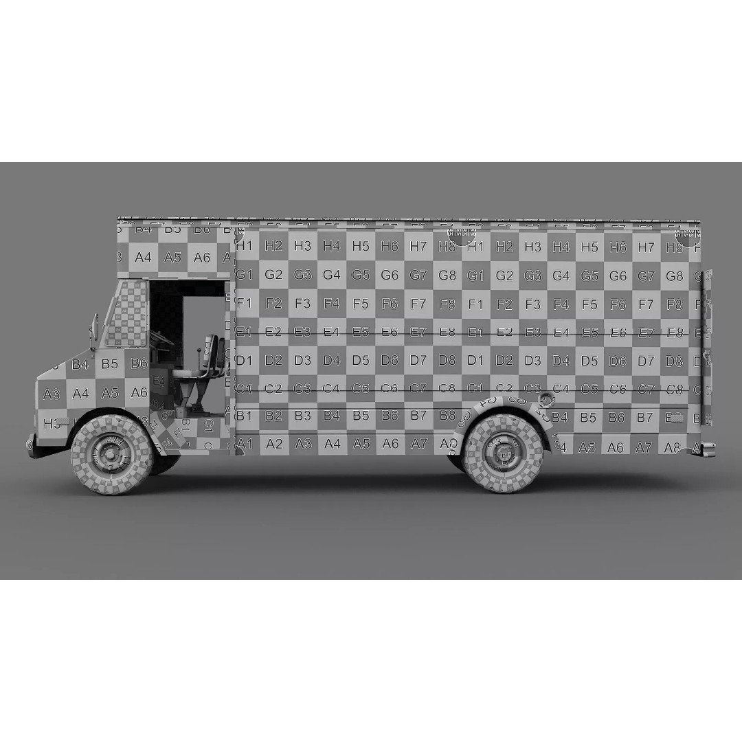 Chevrolet P30 Step Van 3D Model – Low Poly Game Asset, FBX, OBJ - View 27
