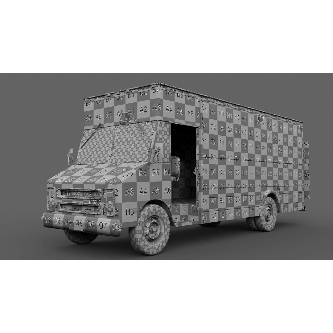 Chevrolet P30 Step Van 3D Model – Low Poly Game Asset, FBX, OBJ - View 28
