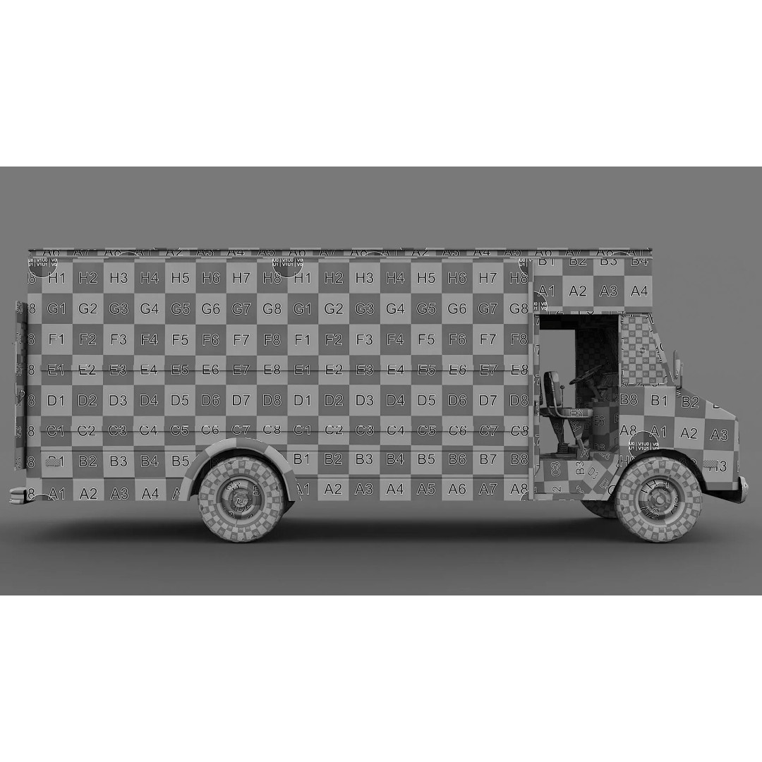 Chevrolet P30 Step Van 3D Model – Low Poly Game Asset, FBX, OBJ - View 29