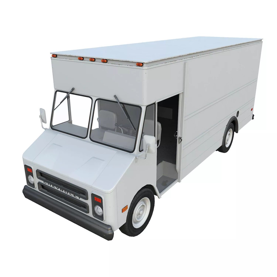 Chevrolet P30 Step Van 3D Model – Low Poly Game Asset, FBX, OBJ - View 3