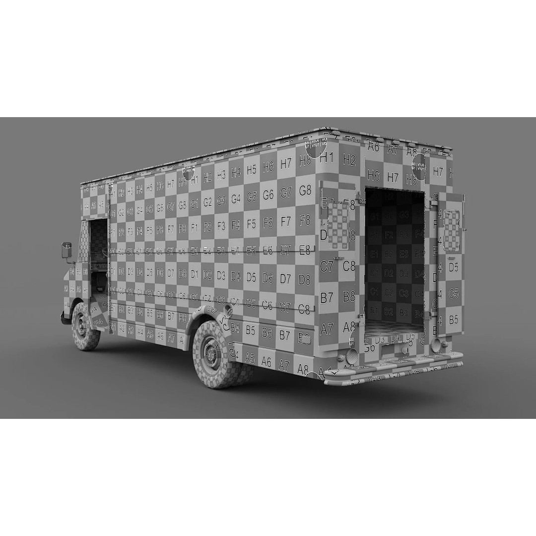 Chevrolet P30 Step Van 3D Model – Low Poly Game Asset, FBX, OBJ - View 30