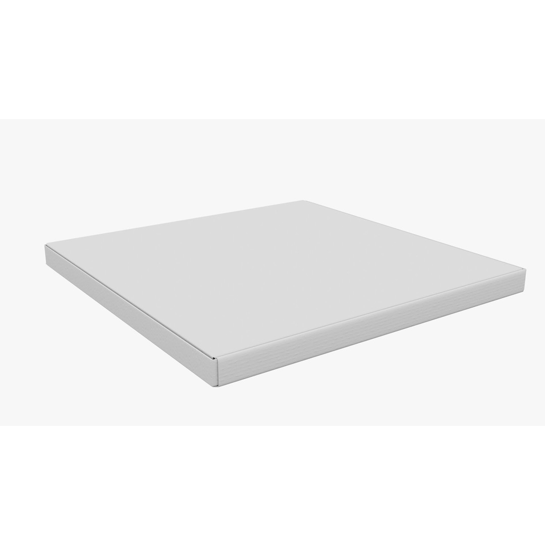 12 in White Paper Pizza Box 3D Model – PBR Textured, Game-Ready Formats - View 10