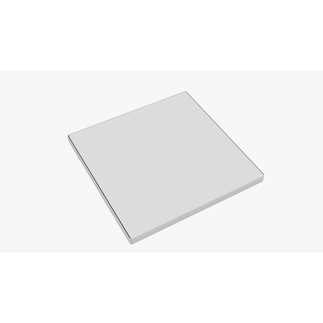12 in White Paper Pizza Box 3D Model – PBR Textured, Game-Ready Formats - View 11