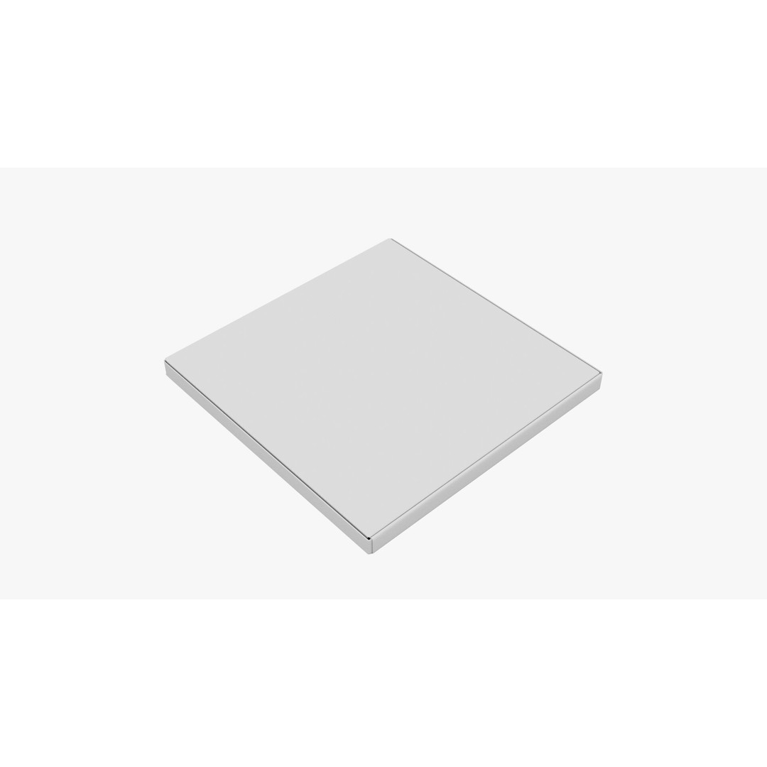 12 in White Paper Pizza Box 3D Model – PBR Textured, Game-Ready Formats - View 12
