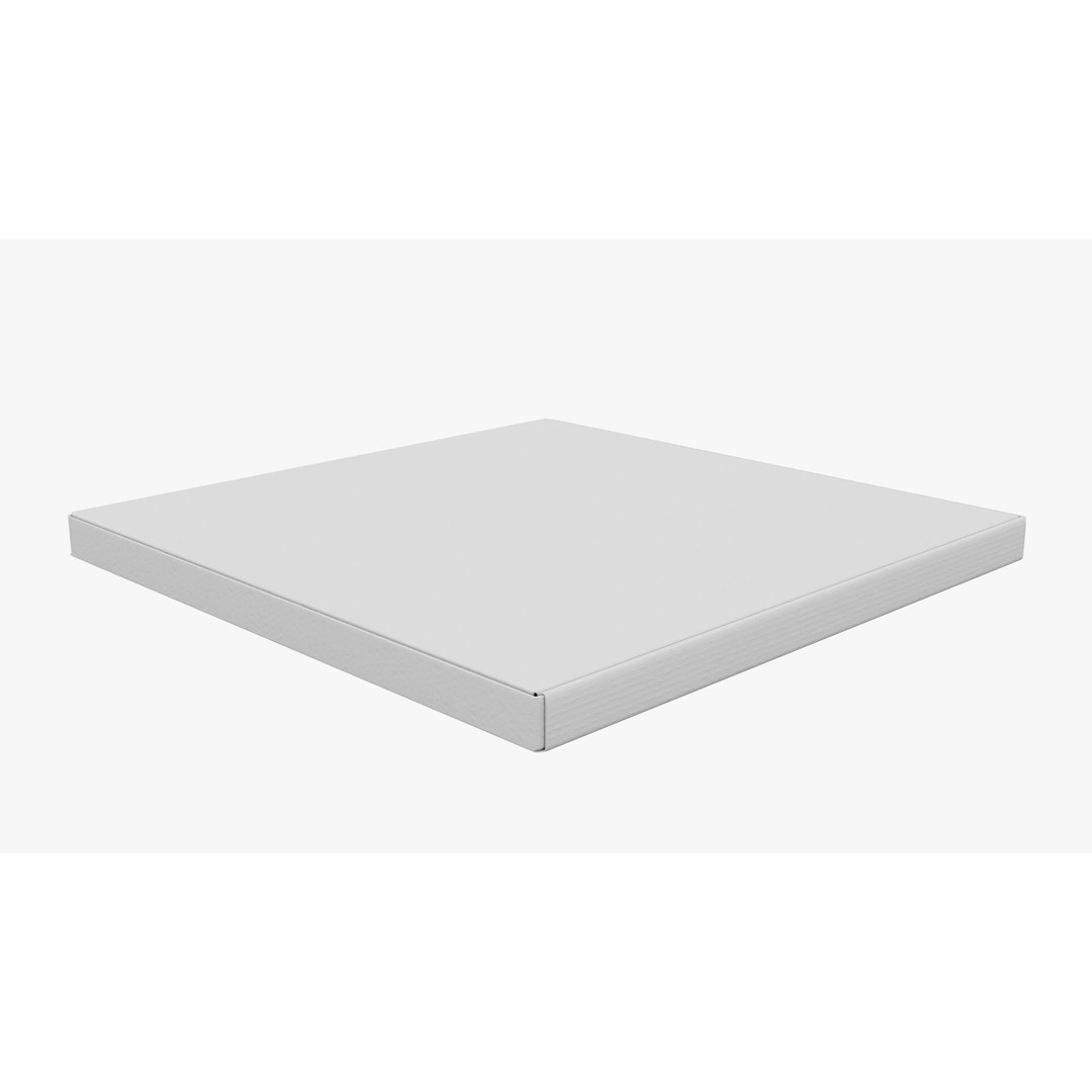 12 in White Paper Pizza Box 3D Model – PBR Textured, Game-Ready Formats - View 13