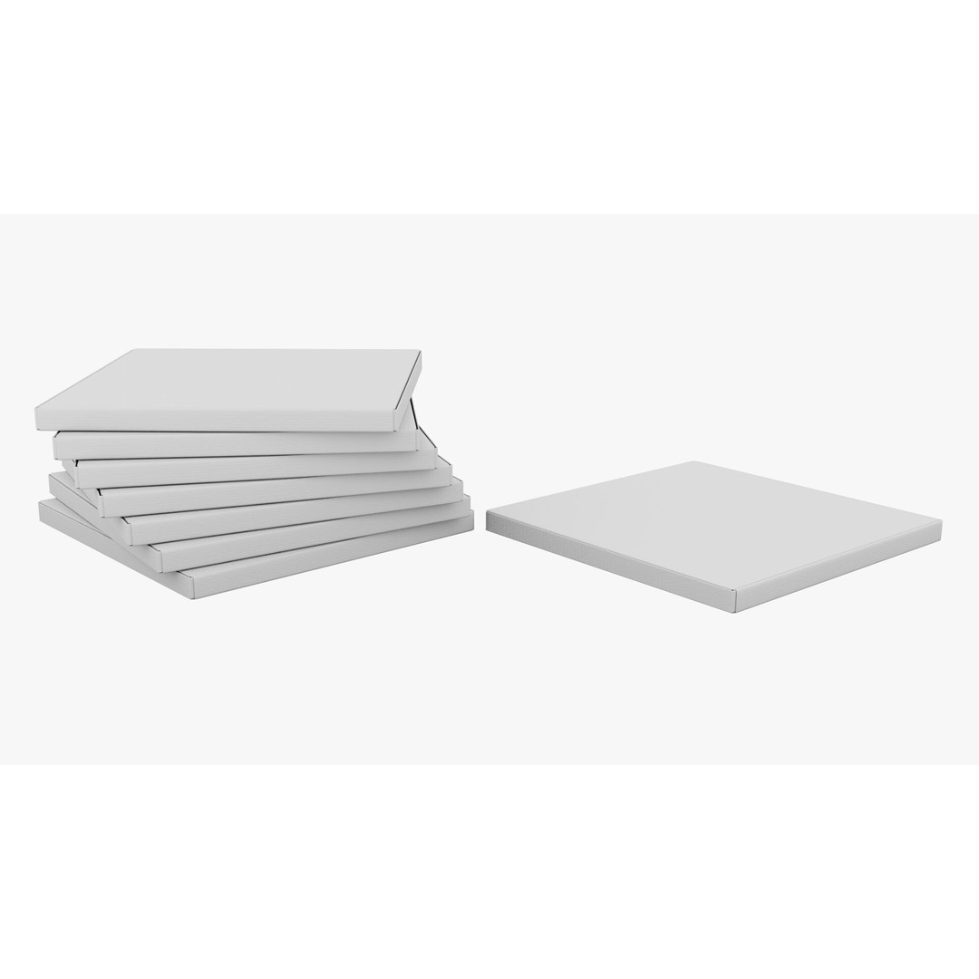12 in White Paper Pizza Box 3D Model – PBR Textured, Game-Ready Formats - View 15