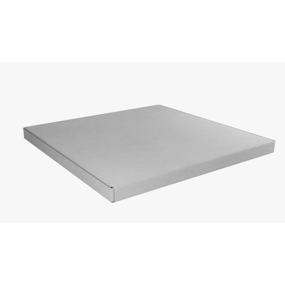 12 in White Paper Pizza Box 3D Model – PBR Textured, Game-Ready Formats - View 3