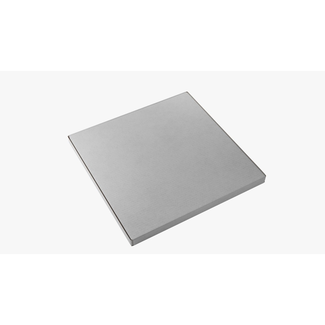 12 in White Paper Pizza Box 3D Model – PBR Textured, Game-Ready Formats - View 4