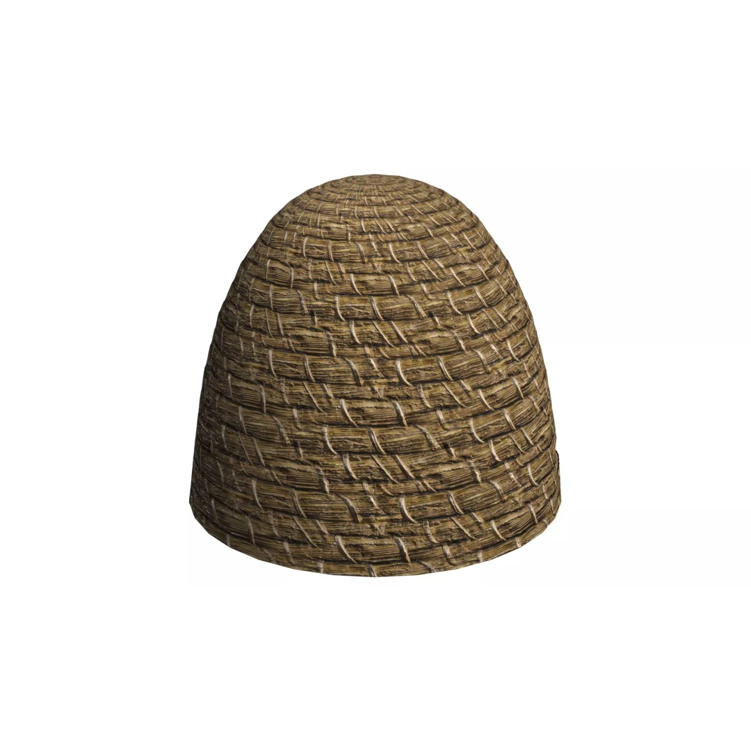Skep Beehive 3D Model – Low Poly PBR Outdoor Asset, FBX, Blender - View 7
