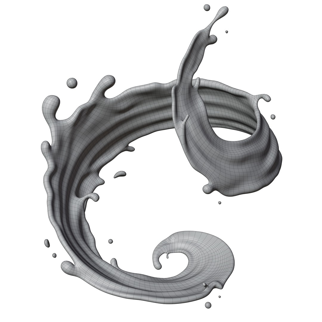Chocolate Splash 3D Model – Realistic Liquid Beverage, Blender, FBX - View 7