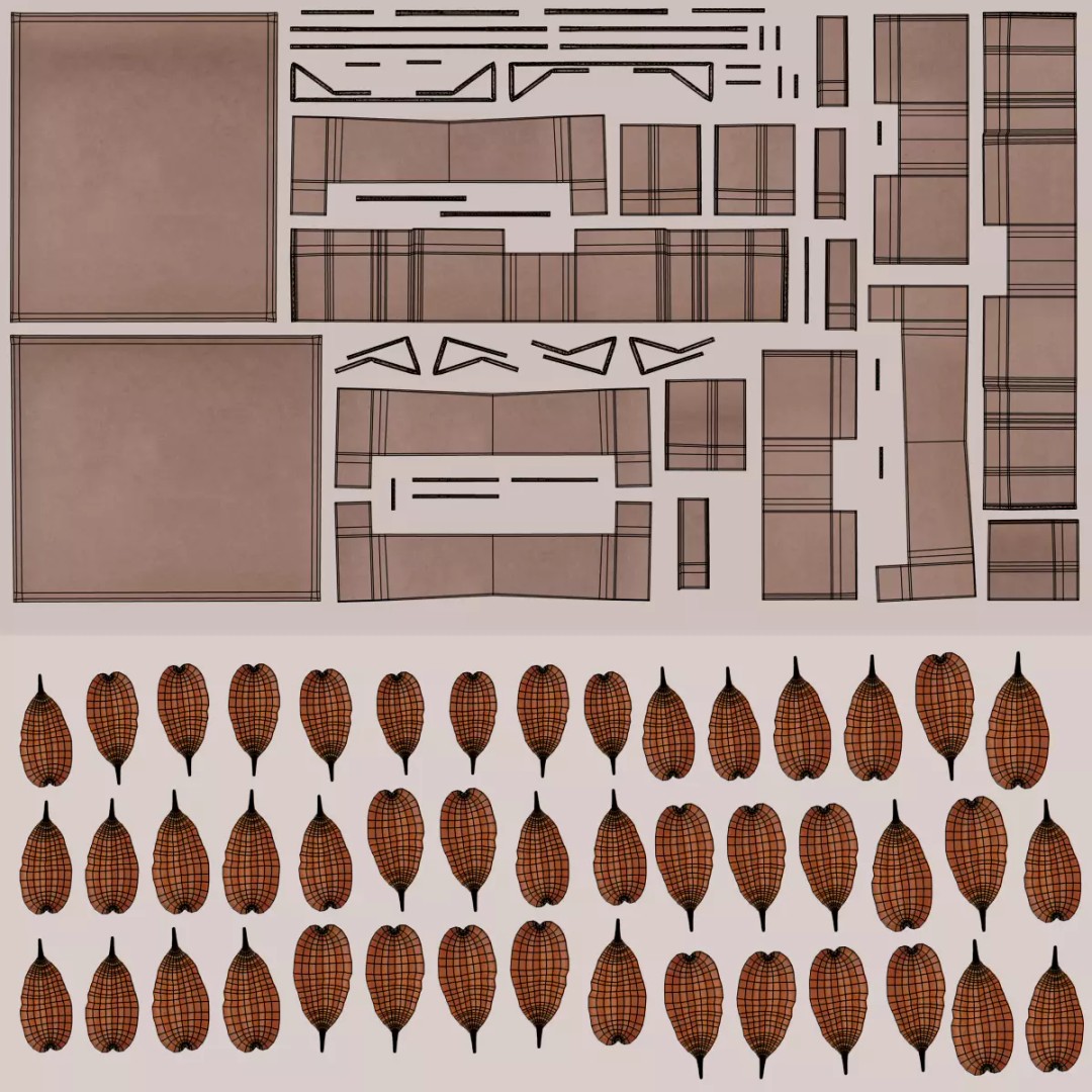 Vegetable 3D Model – Realistic Filled Cardboard Produce Crates - View 15