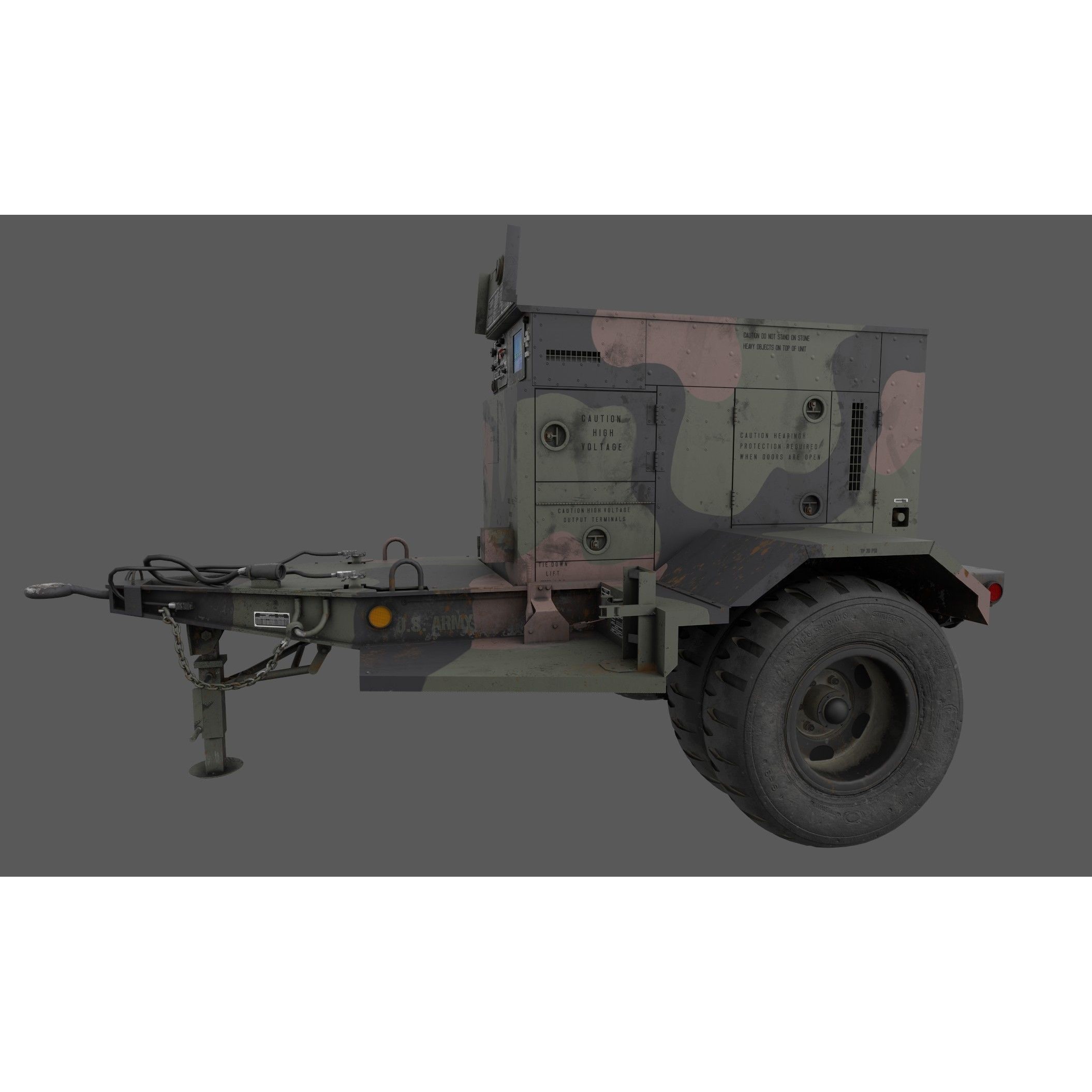 Power Generator Trailer MEP - Low-Poly Game-Ready 3D Model