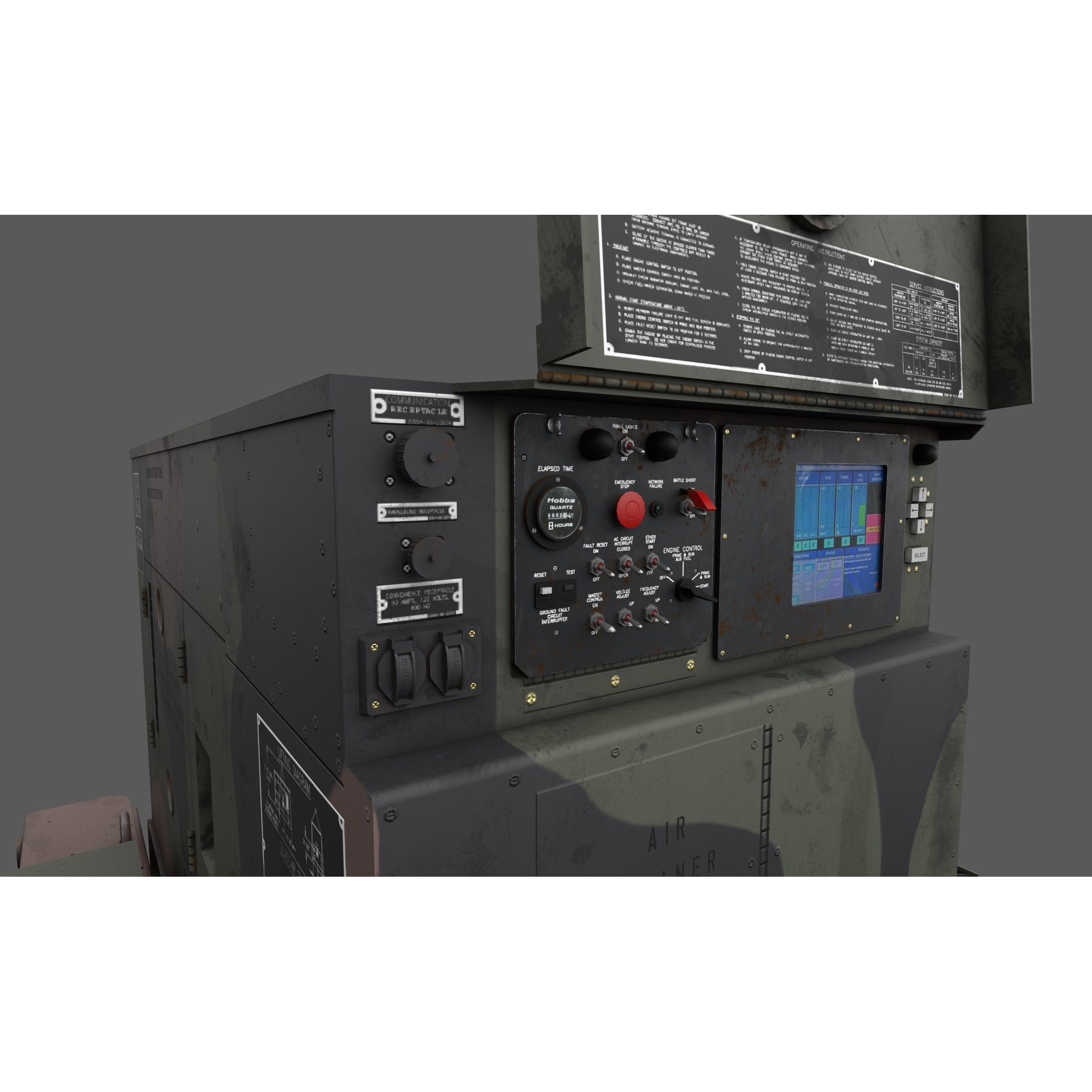 Power Generator Trailer MEP - Low-Poly Game-Ready 3D Model - View 16