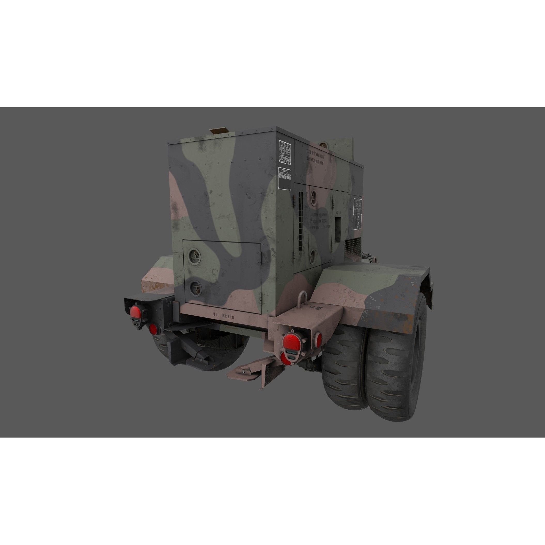 Power Generator Trailer MEP - Low-Poly Game-Ready 3D Model - View 18