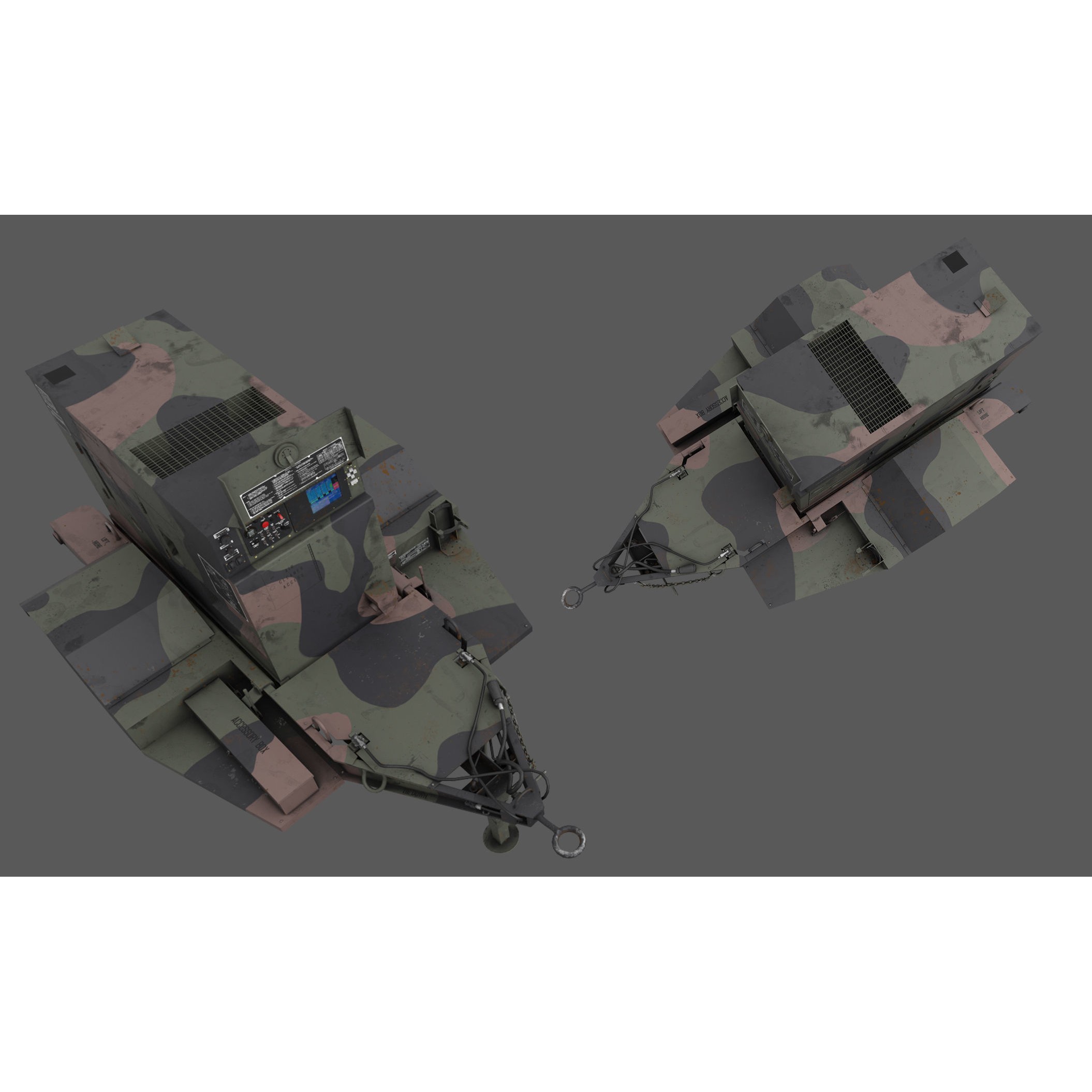 Power Generator Trailer MEP - Low-Poly Game-Ready 3D Model - View 5