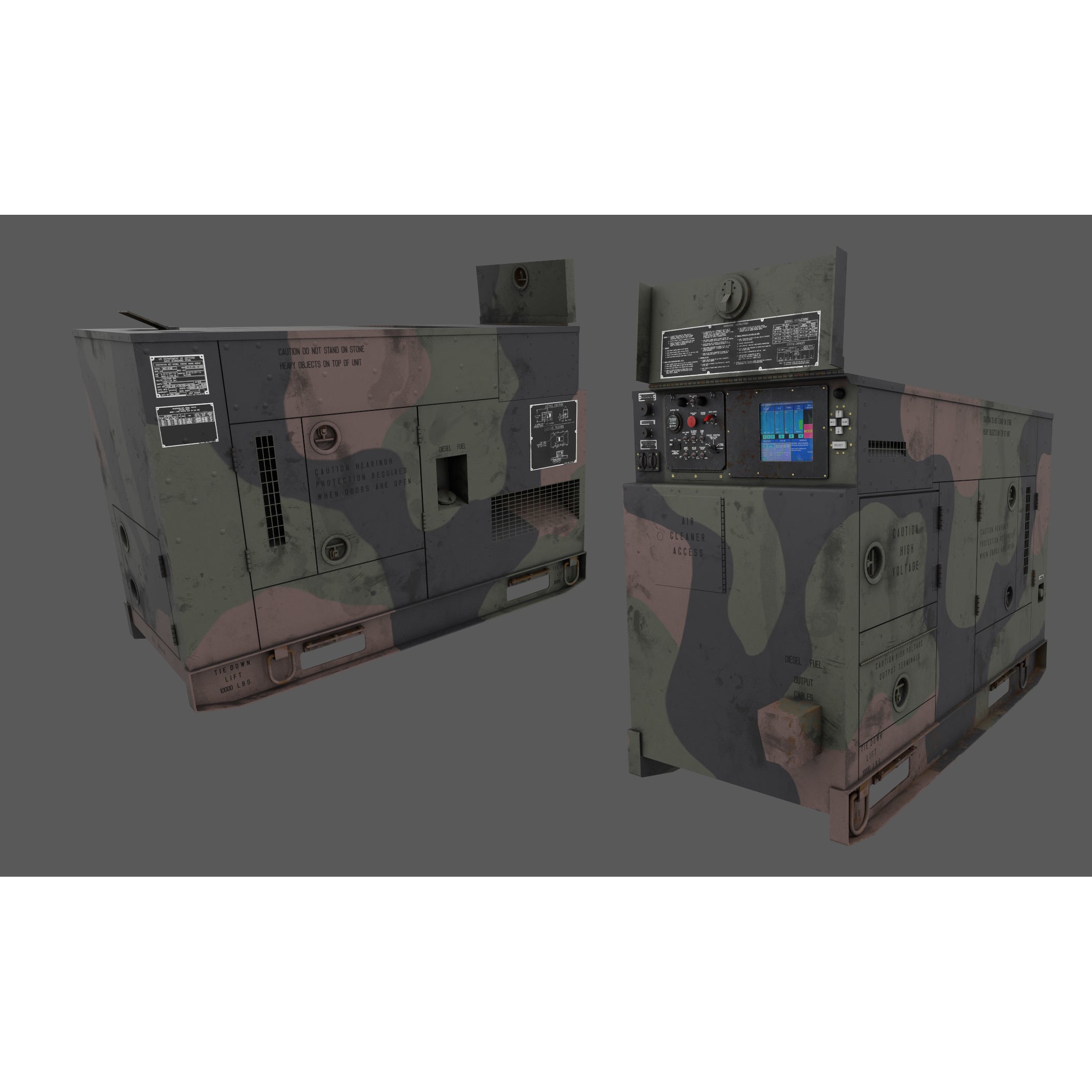 Power Generator Trailer MEP - Low-Poly Game-Ready 3D Model - View 7