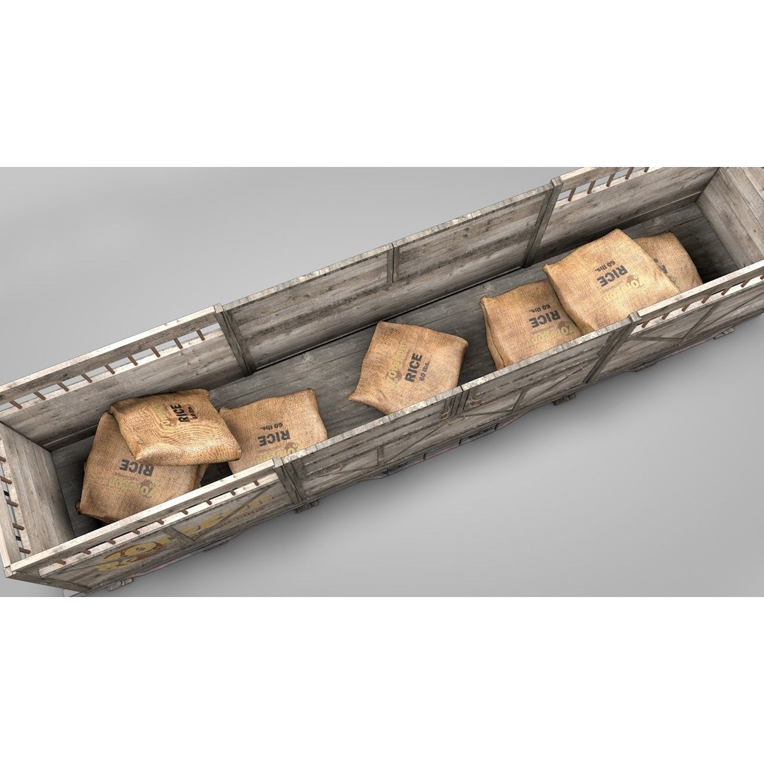 Wild West Farming Wagon 3D Model – High Poly Game Asset, FBX - View 10