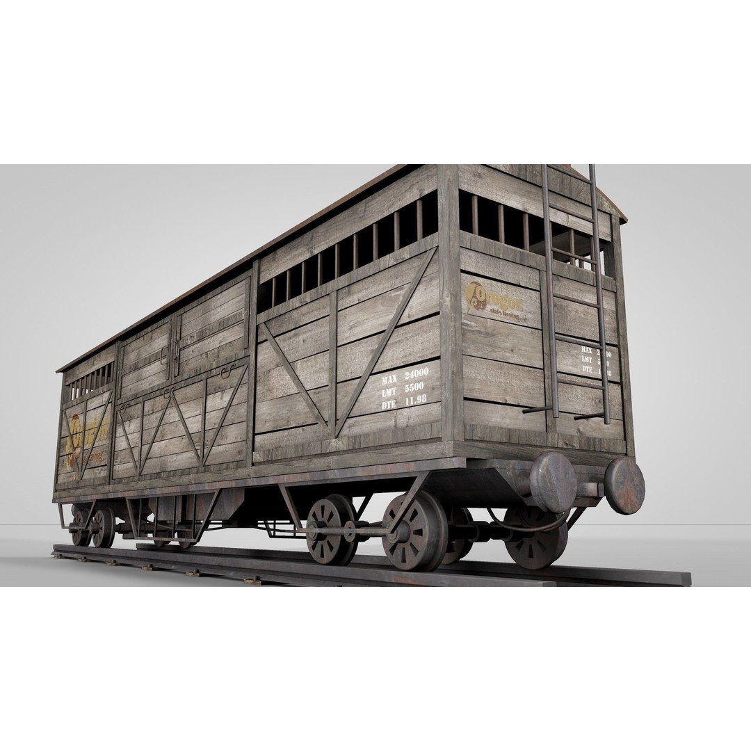 Wild West Farming Wagon 3D Model – High Poly Game Asset, FBX - View 4