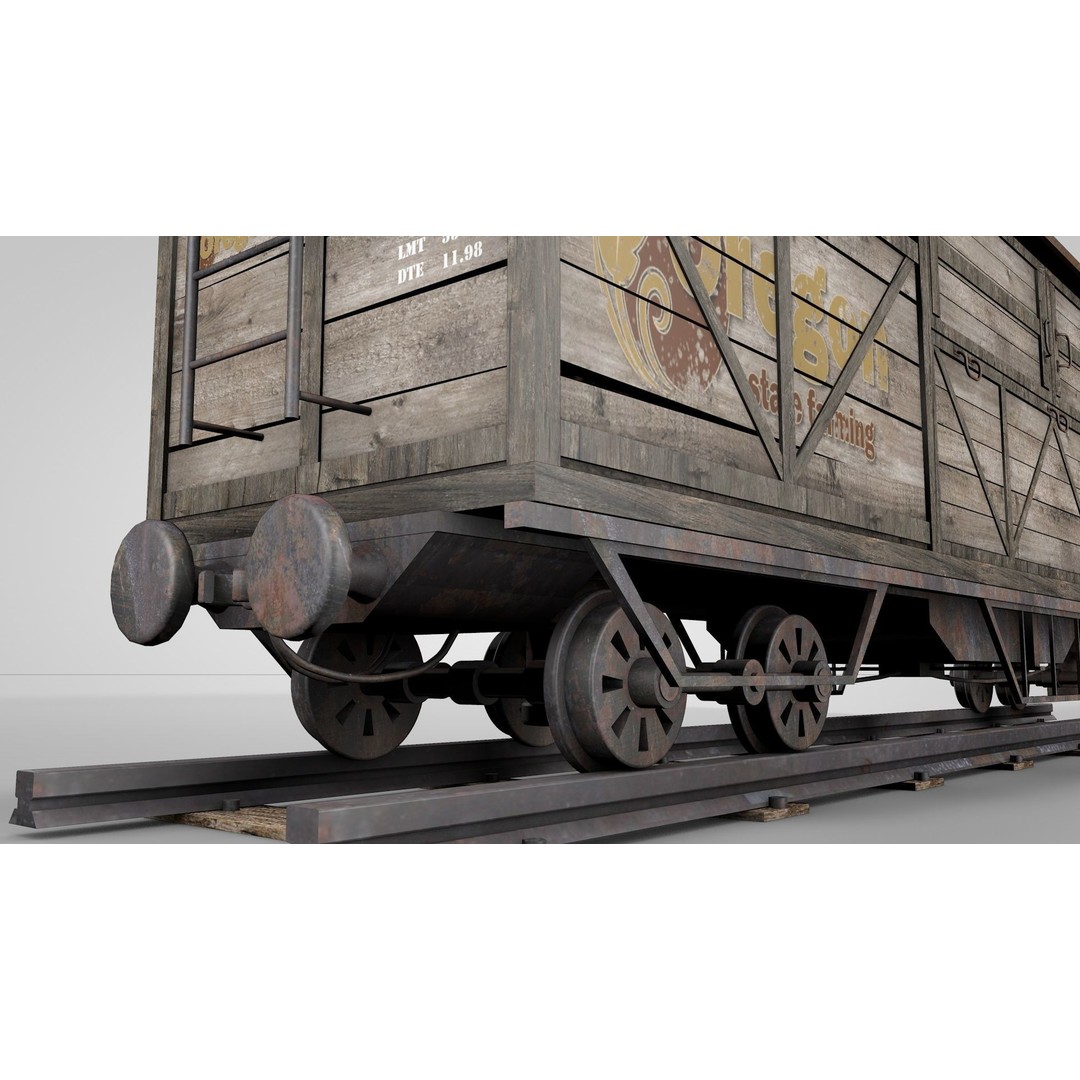 Wild West Farming Wagon 3D Model – High Poly Game Asset, FBX - View 5