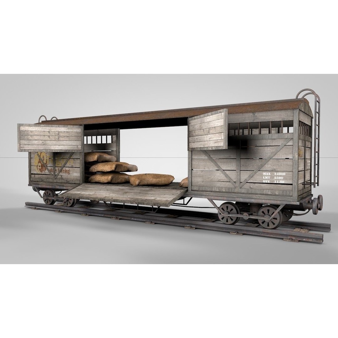 Wild West Farming Wagon 3D Model – High Poly Game Asset, FBX - View 6