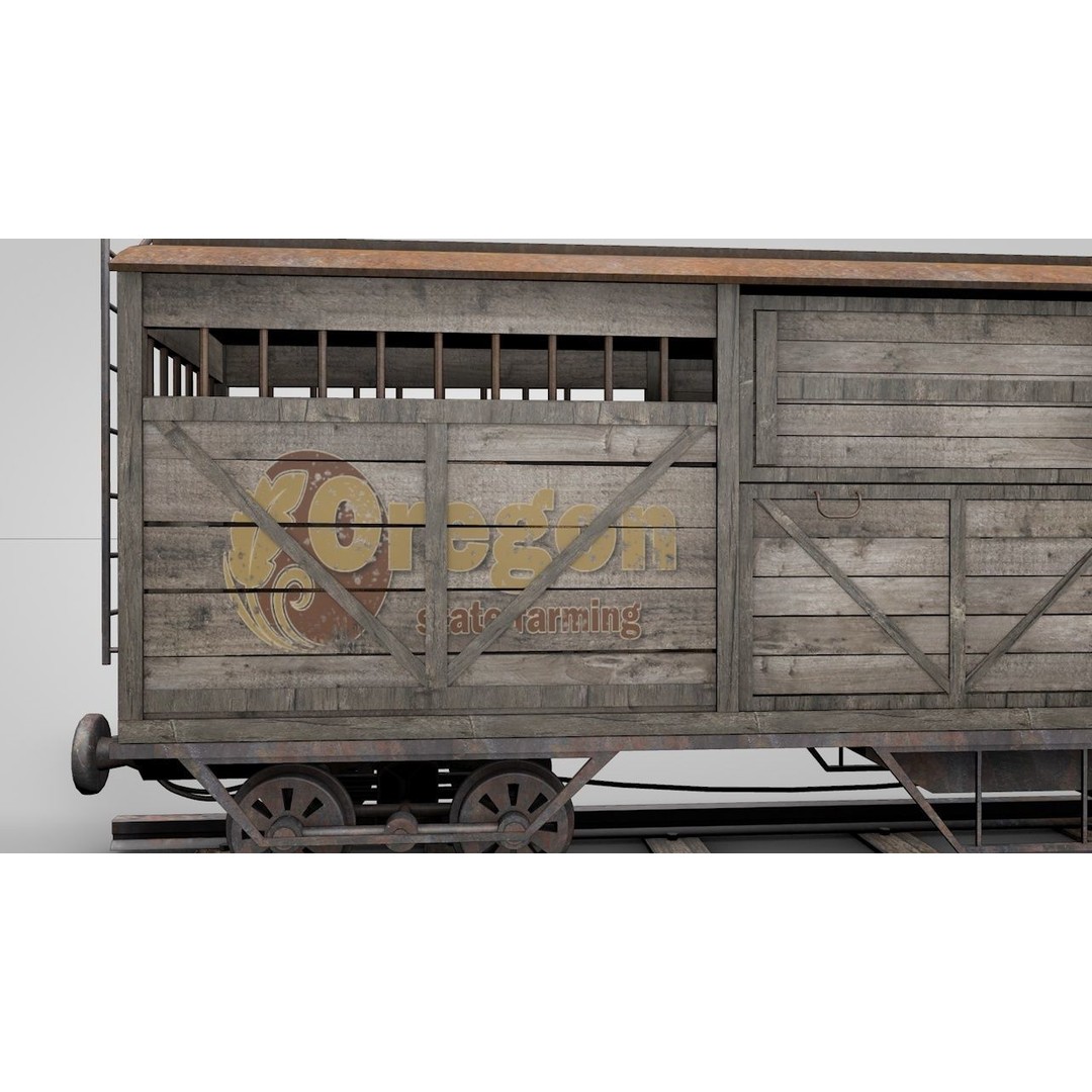 Wild West Farming Wagon 3D Model – High Poly Game Asset, FBX - View 8