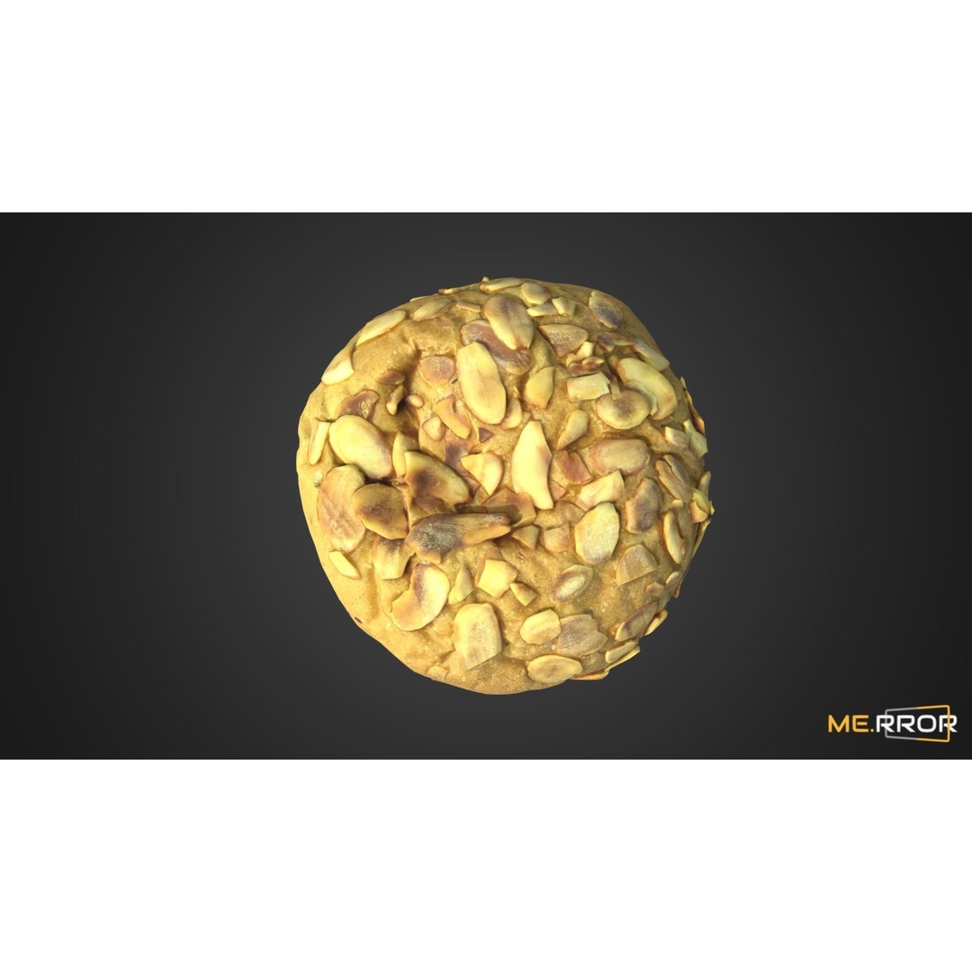 Almond Bread 3D Model – Low Poly Scanned Bakery Asset, FBX, OBJ - View 5