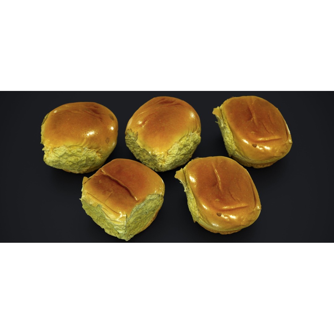 Broach Bread Rolls 3D Model – Low Poly Food Asset, FBX & OBJ - View 10