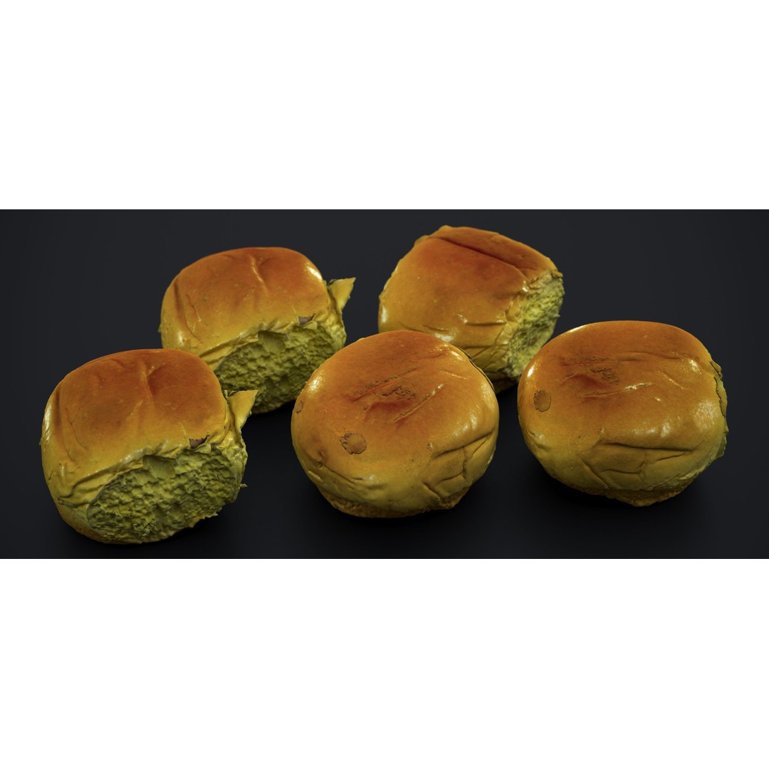 Broach Bread Rolls 3D Model – Low Poly Food Asset, FBX & OBJ - View 11
