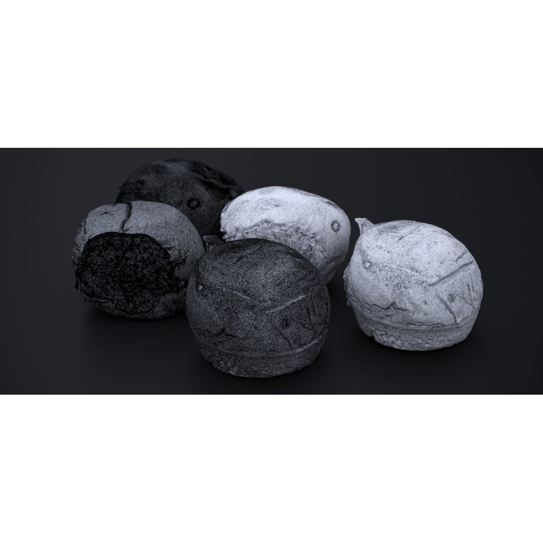 Broach Bread Rolls 3D Model – Low Poly Food Asset, FBX & OBJ - View 13