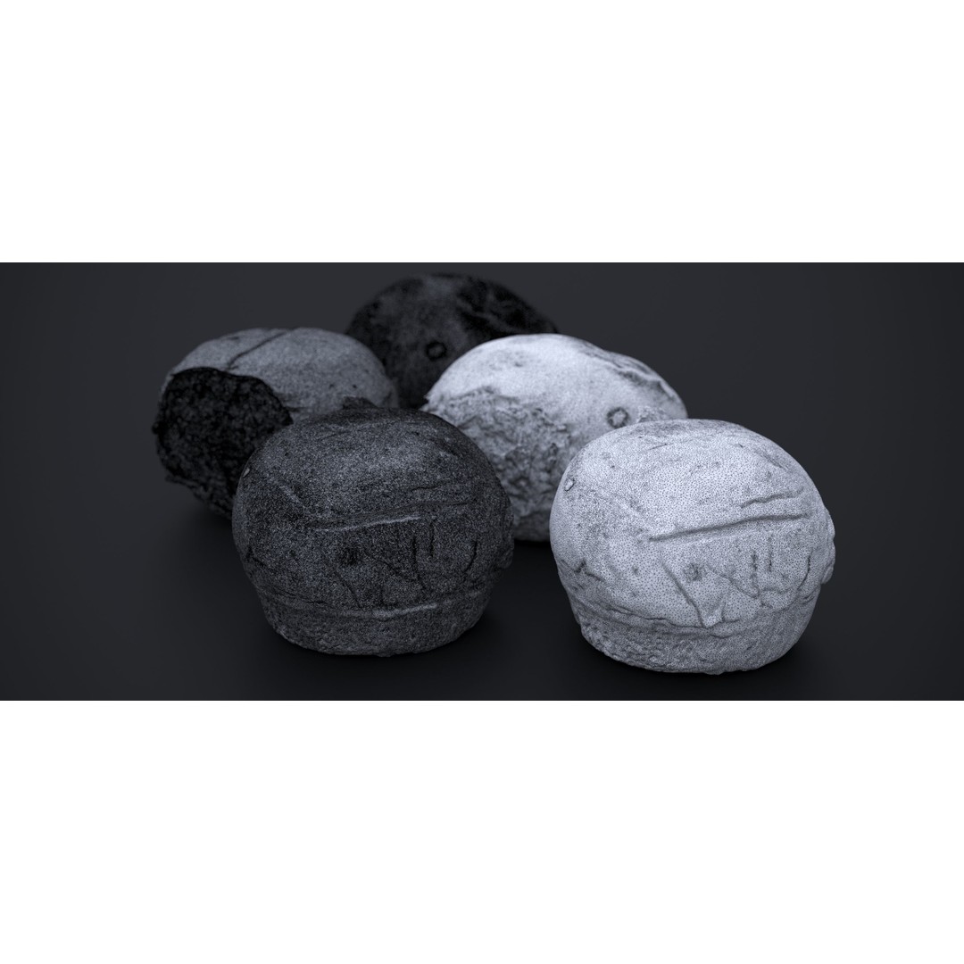 Broach Bread Rolls 3D Model – Low Poly Food Asset, FBX & OBJ - View 15