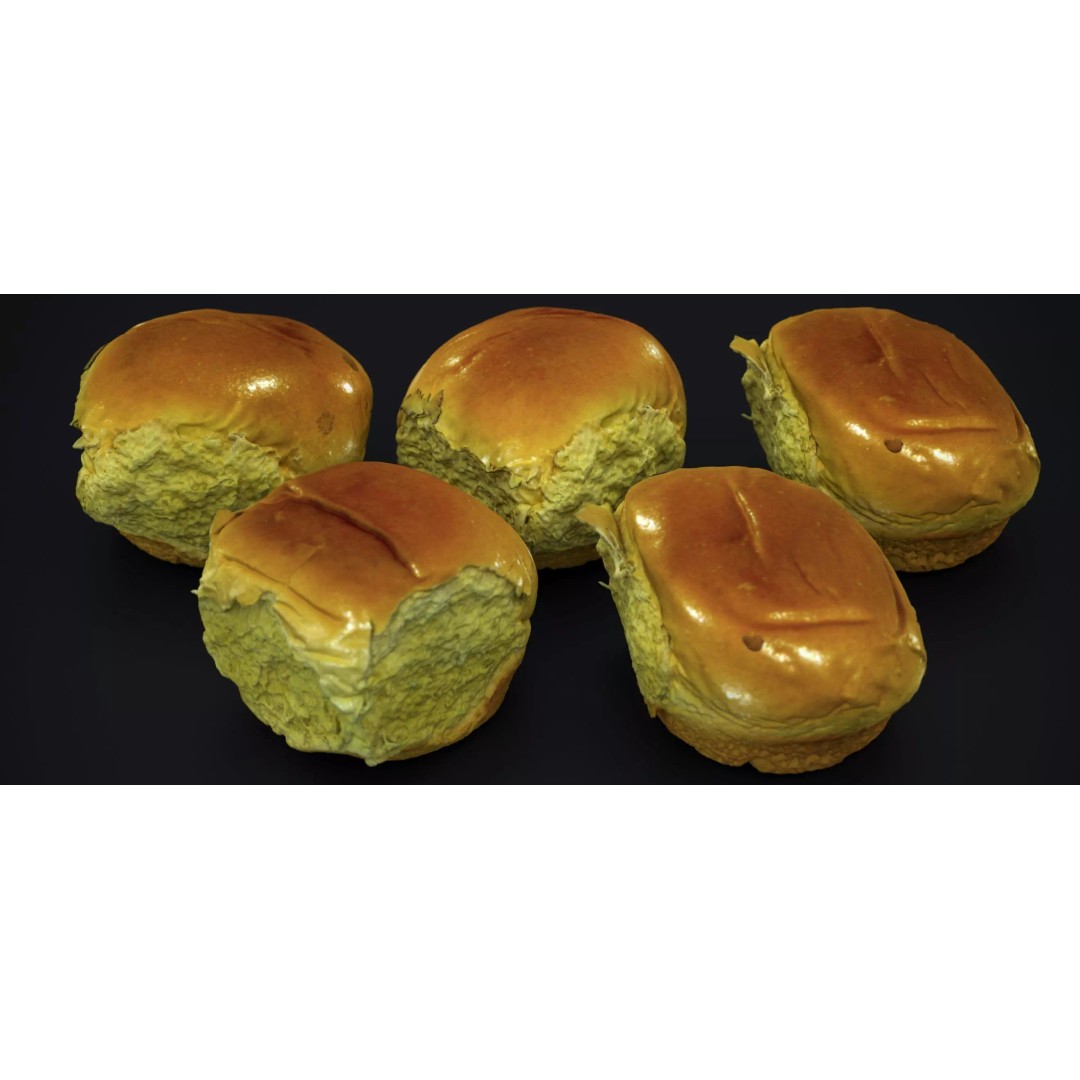 Broach Bread Rolls 3D Model – Low Poly Food Asset, FBX & OBJ - View 2