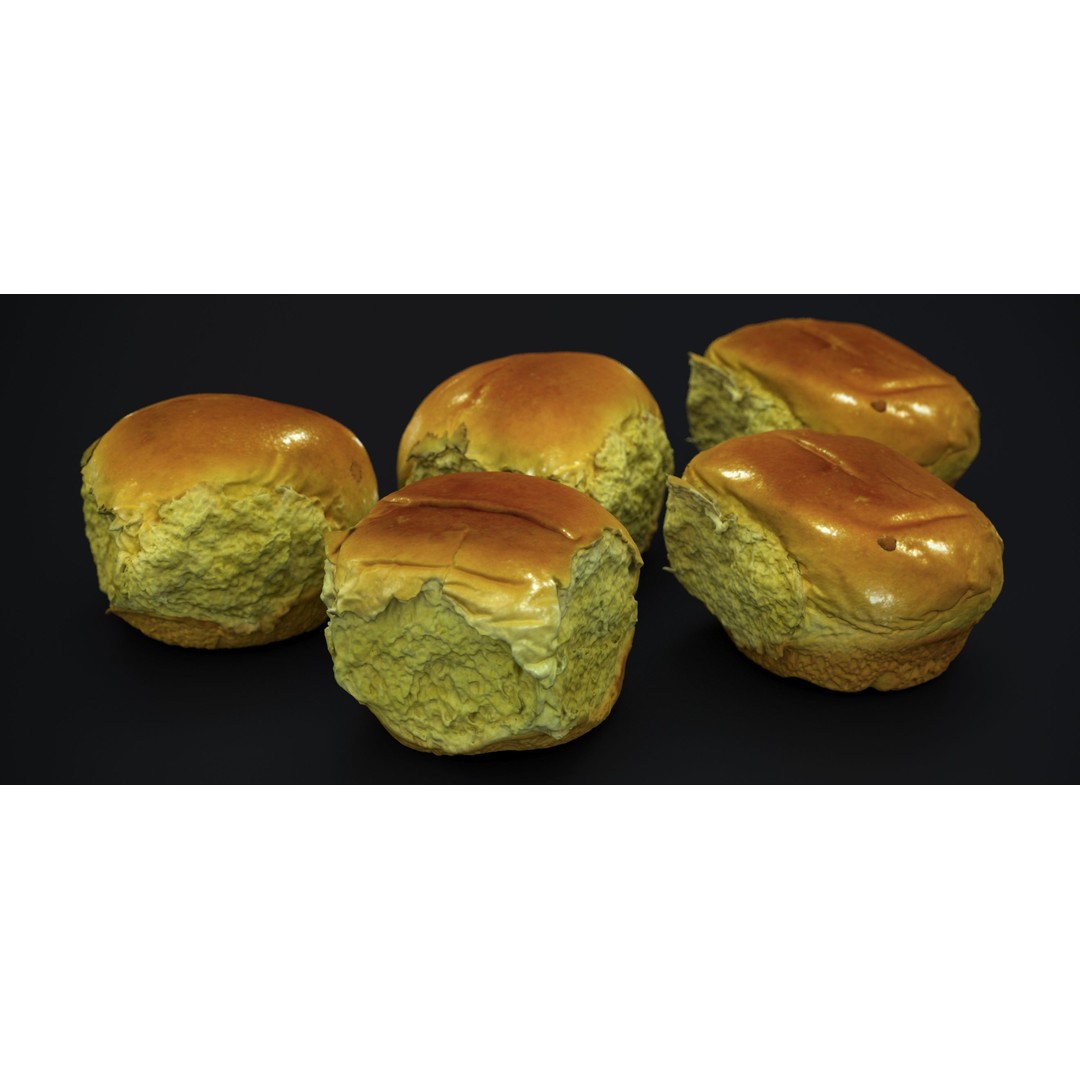 Broach Bread Rolls 3D Model – Low Poly Food Asset, FBX & OBJ - View 4