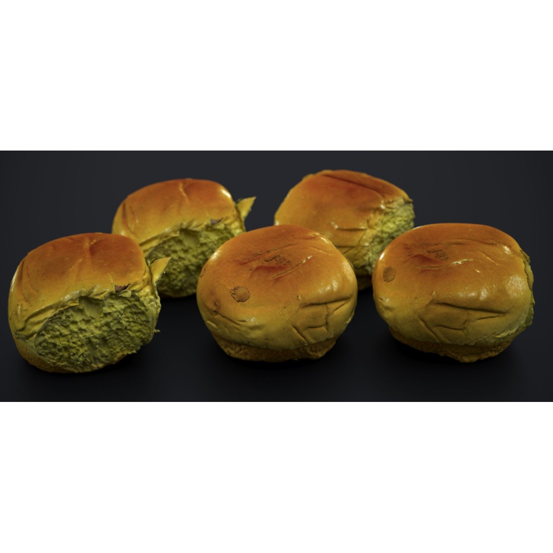 Broach Bread Rolls 3D Model – Low Poly Food Asset, FBX & OBJ - View 7
